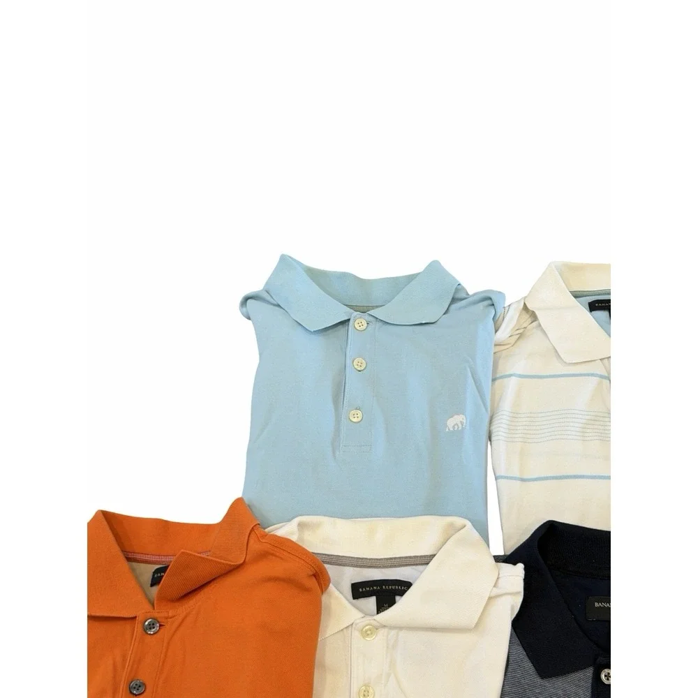 Banana Republic Mens Medium Pique Polo Golf Shirt HUGE  Lot Elephant Logo Preppy